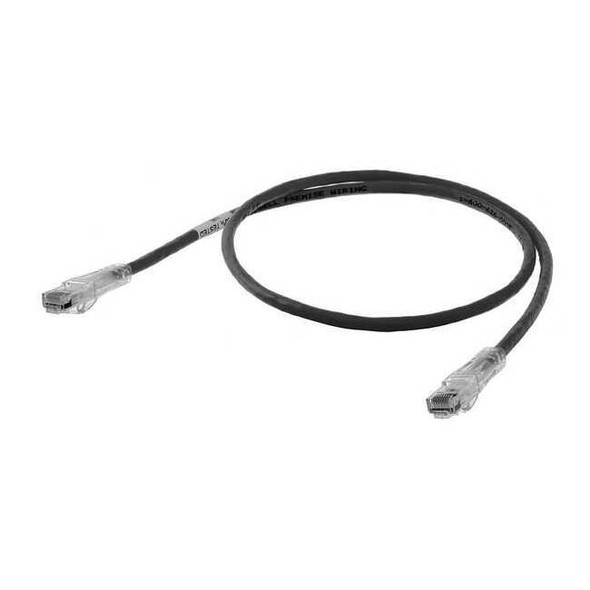 Hubbell Premise Wiring Patch Cord,Cat 6,Clear Boot,Black,3.0ft. HC6BK03