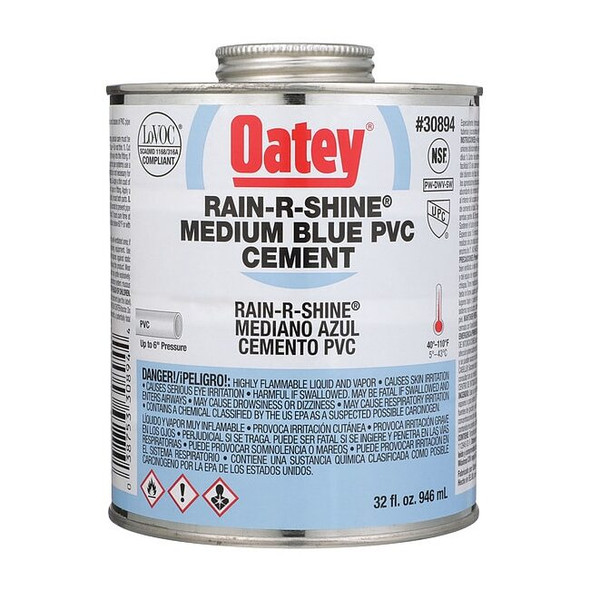 Oatey PVC Cement,Blue,32 oz. 30894