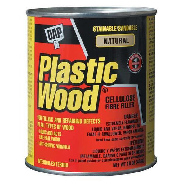 Dap Solvent Wood Filler, Can, natural, Plastic Wood 21506