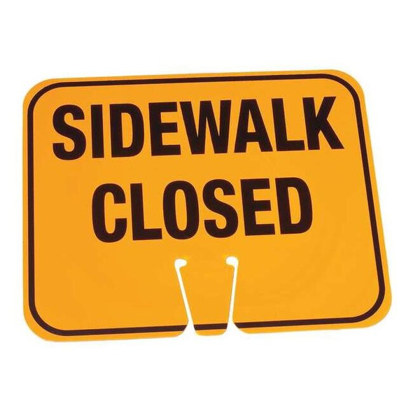 Traffic Cone Sign, 10 3/8 in H, 12 3/4 in W, 03-550-SC