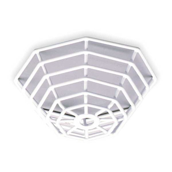 Smoke Detector Guard, Steel, Flush Mount, 7 in W x 7 in H x 3 1/4 in D, White