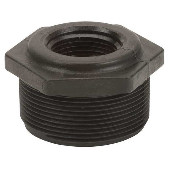 Reducing Bushing, Polypropylene, 2" x 1", Schedule 80, 300 psi Max Pressure