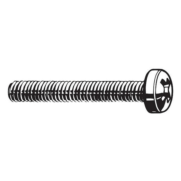M4-0.70 x 10 mm Phillips Fillister Machine Screw, Zinc Plated Steel, 100 PK