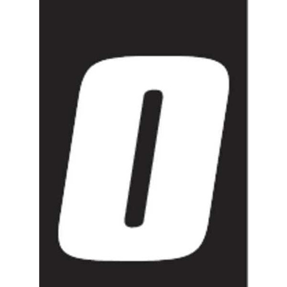 Hardline Products Number Label,Wht,Vinyl,7 in. H,No. 0,PK3 DB73W-0