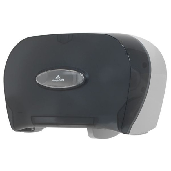 Toilet Paper Dispenser, Horizontal Double Roll, Standard Core, Wall Mount, Smoke  59206