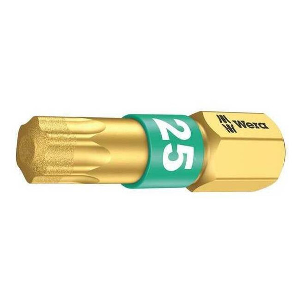 Wera Torsion Bit, SAE, 1/4", Hex, T40, 1", S2 Steel 05066110001