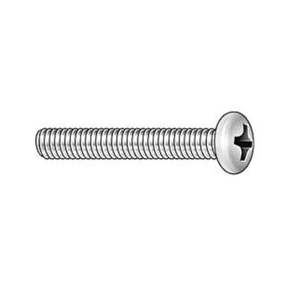 1/4"-20 x 2-1/2 in Phillips Round Machine Screw, Zinc Plated Steel, 100 PK