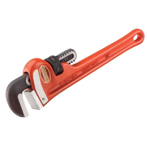 Ridgid 8" Heavy-Duty Straight Pipe Wrench, 1" Pipe Capacity, Red 31005