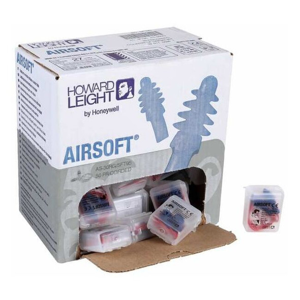 AirSoft(R) Reusable TPE Ear Plugs, Flanged Shape, 27 dB, Blue, 50 PK