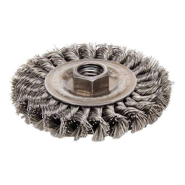 Weiler Twist Wire Wheel Wire Brush, Threaded Arbor 94253