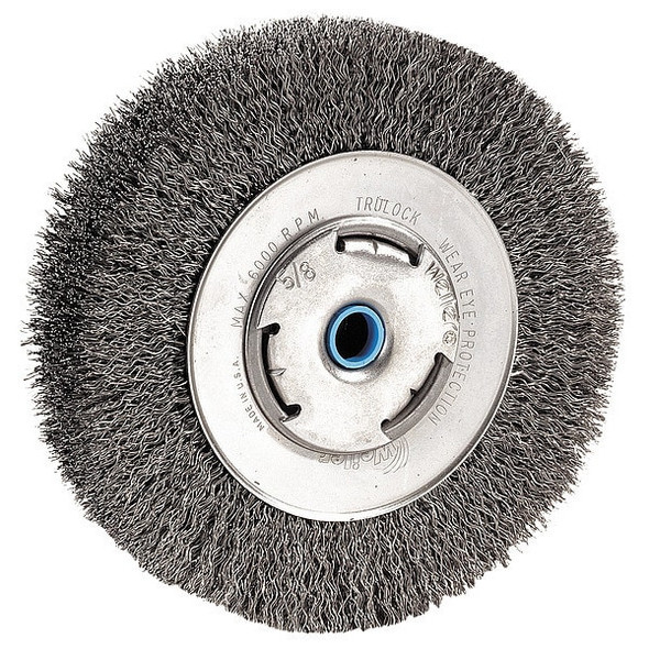 Weiler Crimped Wire Wheel Wire Brush, Arbor, 6" 93122