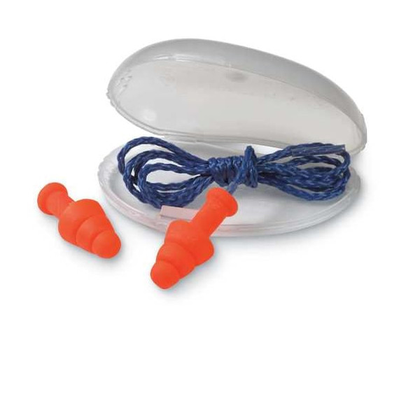 SmartFit Reusable Corded Ear Plugs, Flanged Shape, NRR 25 dB, Orange, 100 Pairs
