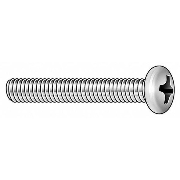 1/4"-20 x 1-1/2 in Slotted Round Machine Screw, Plain 18-8 Stainless Steel, 50 PK