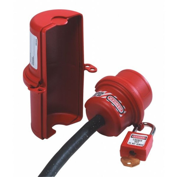 Master Lock Plug Lockout,Red,9-16In Shackle Dia. 487