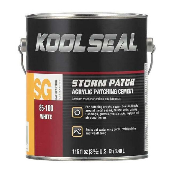 Kool Seal Acrylic Patching Cement, 115 oz, Can, White, Storm Patch KS0085100-16