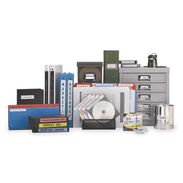 Dymo Label Tape Cartridge, Black/White, Labels/Roll: Continuous 18482