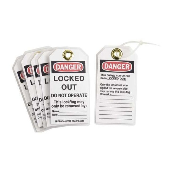 Brady Danger Tag,5-1/2 x 3 In,Hd Polyest,PK25, 65535 65535