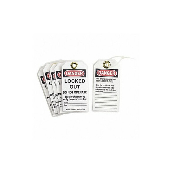 Brady Danger Tag,5-1/2 x 3 In,Hd Polyest,PK25 65535