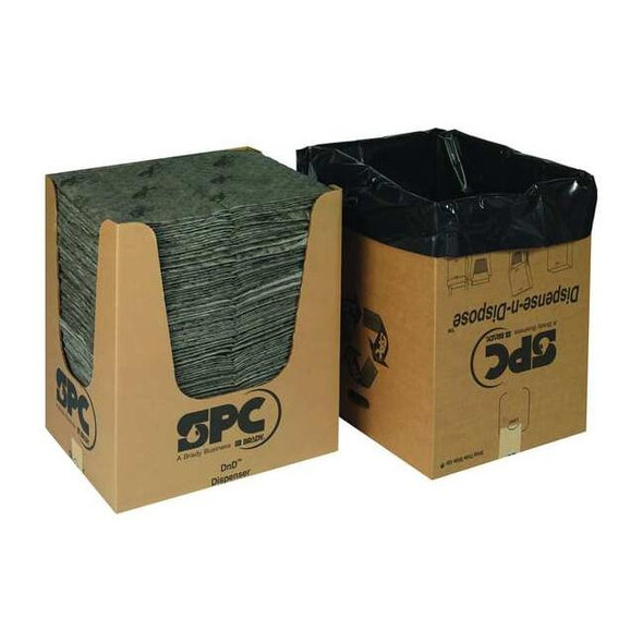 Brady Sorbent Pad, 39 gal, 15 in x 19 in, Universal, Gray, 150 PK MRO150DND