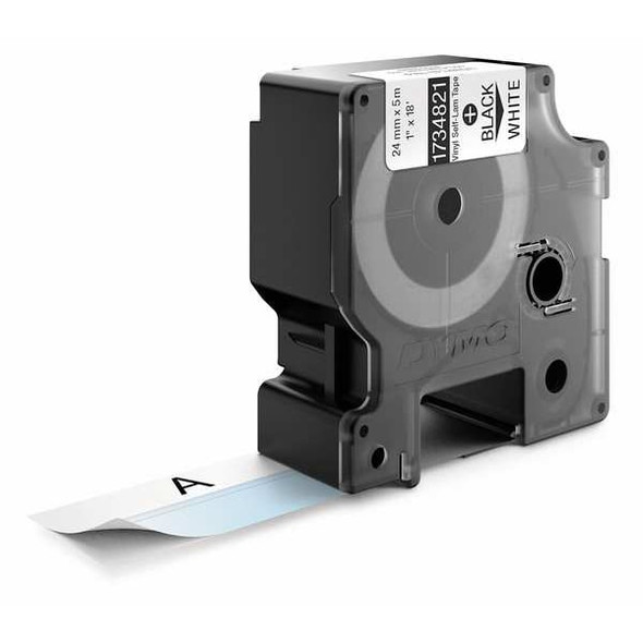Dymo Label Tape Cartridge, Black on White, Labels/Roll: Continuous 1734821