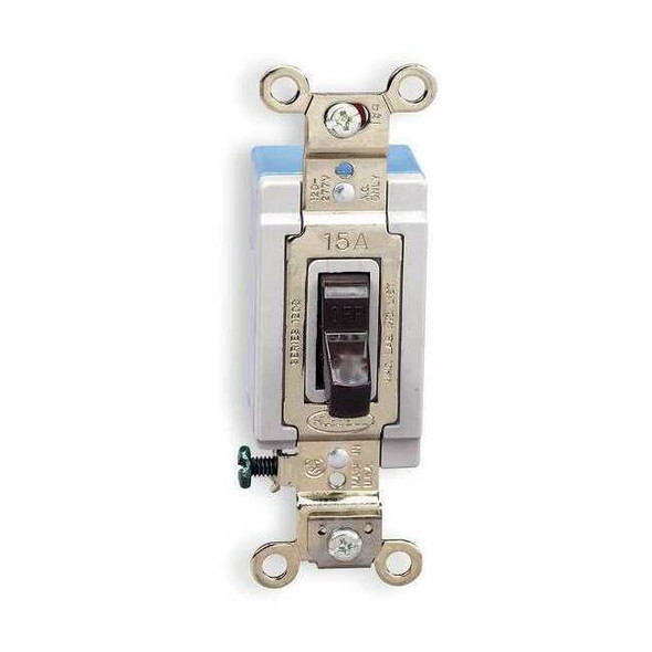 Hubbell Wiring Device-Kellems Wall Switch, 1-Pole, 120/277V, 15A, Brown HBL1201