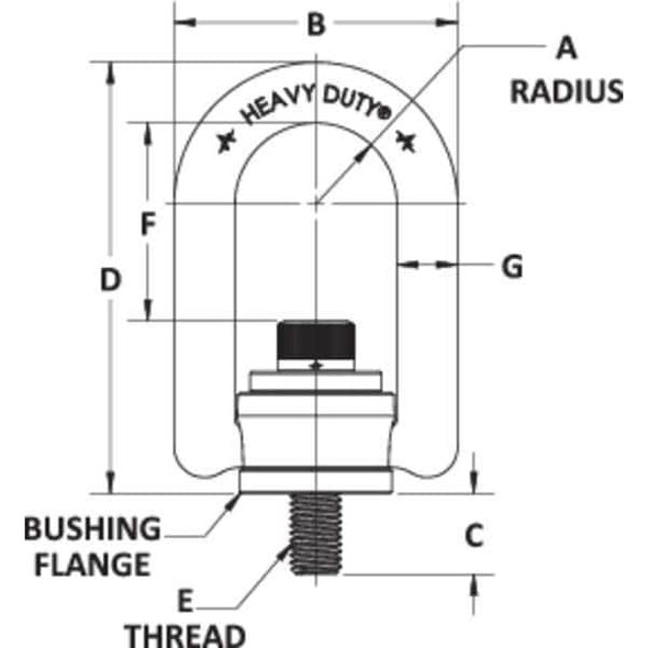 Adb Hoist Rings Heavy Duty Hoist Ring, 4000 lb. WLL 33614