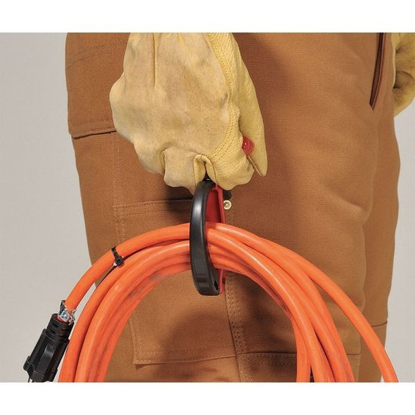 Cable Wraptor, 2-3/4 in L, 3 in Max Bundle Dia., Black, Red, Stainless Steel, 100 lb Strength