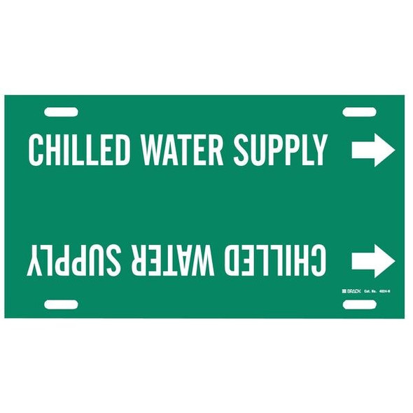 Brady Pipe Mrkr,Chilled Water Supply,10to15 In 4024-H