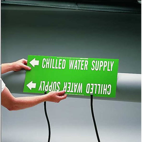 Brady Pipe Mrkr,Chilled Water Supply,10to15 In 4024-H