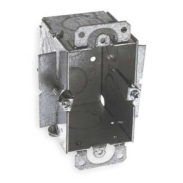 Electrical Box, 12.5 cu in, Switch Box Type, 1 Gang, Steel, Rectangular Shape