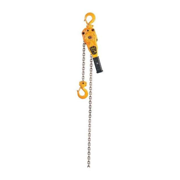 Lever Chain Hoist, 1,500 lb Load Capacity, 5 ft Hoist Lift, 7/8 in Hook Opening