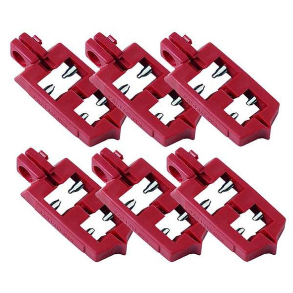 Brady Multi-Pole Breaker Lockout, Clamp-On, 120V AC, Red, PK6 66320