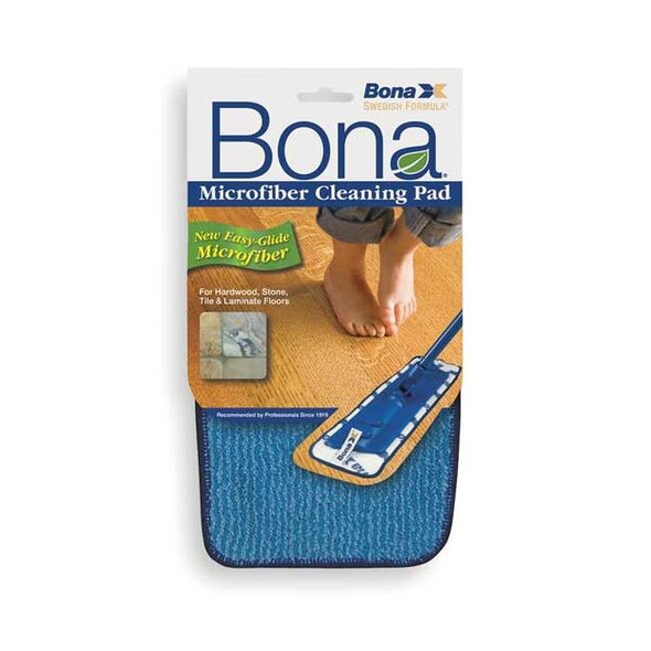 1/2 in Flat Mop Pad, Hook-and-Loop Connection, Looped-End, Blue, Microfiber