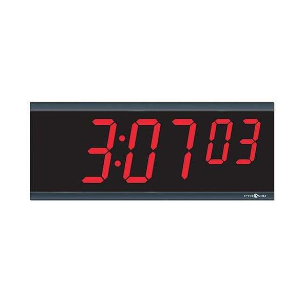 Pyramid 15-1/4" Digital Wireless Synchronized Wall Clock, Black 9D46BR