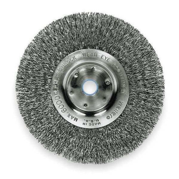 Weiler Crimped Wire Wheel Wire Brush, Threaded Arbor 93393