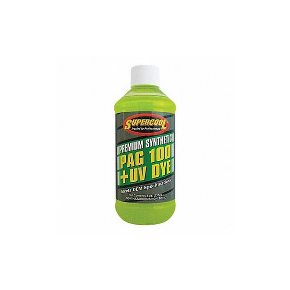 Supercool A/C Comp Lube,UV Dye,8 Oz,Flsh Pnt 450 F P100-8D