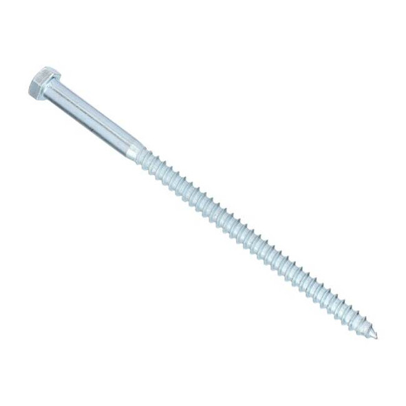 Lag Screw, 3/8 in, 7 in, Steel, Zinc Plated Hex External Hex Drive, 50 PK