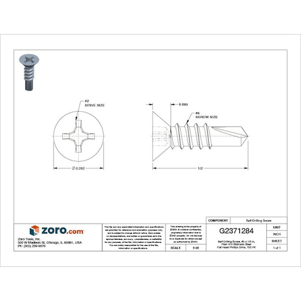 Manufacturer Varies Drill Screw,Flat,#6,410SS,1/2"L,PK100 U31880.013.0050 Manufacturer Varies Drill Screw,Flat,#6,410SS,1/2"L,PK100 U31880.013.0050