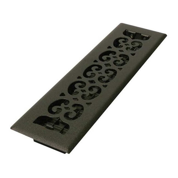Decor Grates Floor Register 3.75 X 13.5, Textured Black, Cast Iron ST212