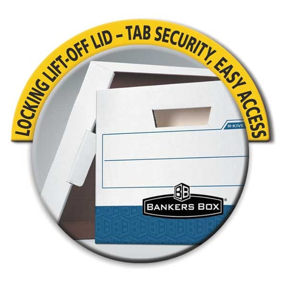 Bankers Box File Box,Blue; White,10" H,PK12 00703
