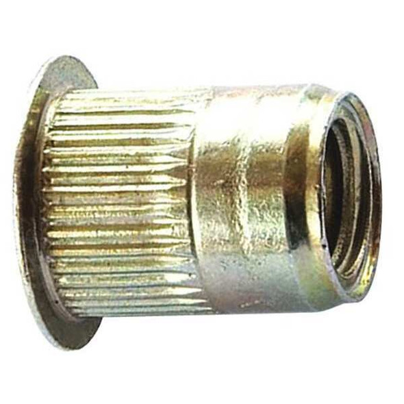 Rivet Nut, 1/4"-20 Thread Size, 0.5 in Flange Dia., 0.58 in L, Steel, 25 PK
