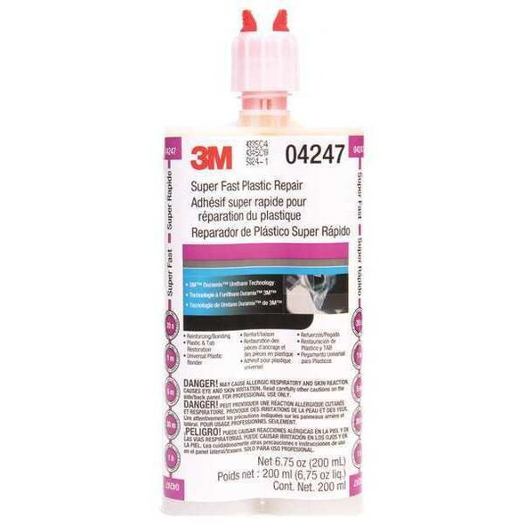 Instant Adhesive, 04247 Series, Black, 1 oz, Bottle, 1 hr Functional Cure