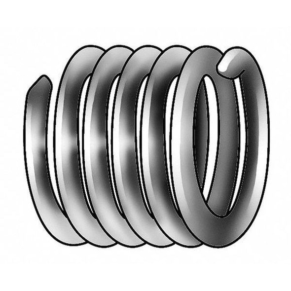 Tanged Helical Insert, Free-Running, #8-32 Thrd Sz, 18-8 Stainless Steel, 12 PK