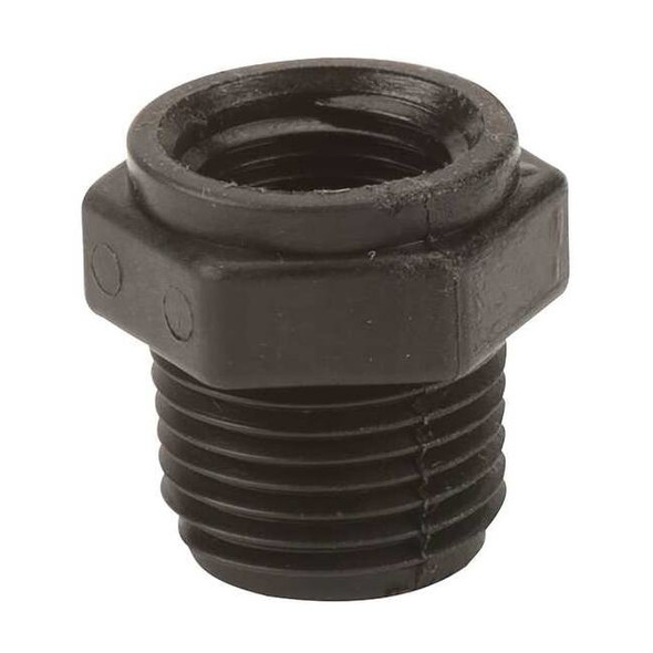 Reducing Bushing, Polypropylene, 1/2" x 3/8", Schedule 80, 300 psi Max Pressure