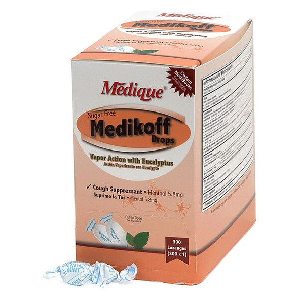 Medique Cough Drop,Menthol,5.8mg,Menthol,PK300 10903 Medique Cough Drop,Menthol,5.8mg,Menthol,PK300 10903
