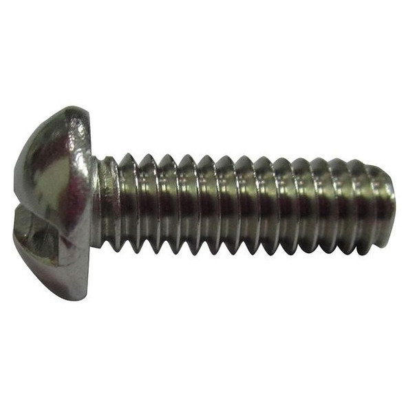#10-32 x 1/4 in Slotted Round Machine Screw, Plain 18-8 Stainless Steel, 100 PK