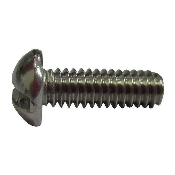 #10-32 x 1/4 in Slotted Round Machine Screw, Plain 18-8 Stainless Steel, 100 PK