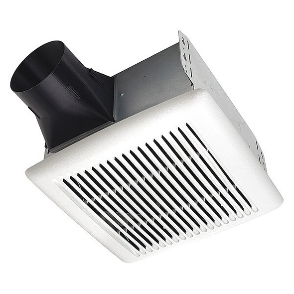 Ceiling Bathroom Fan, 110 cfm cfm, 4 in Duct Dia., 120V AC, Without Light