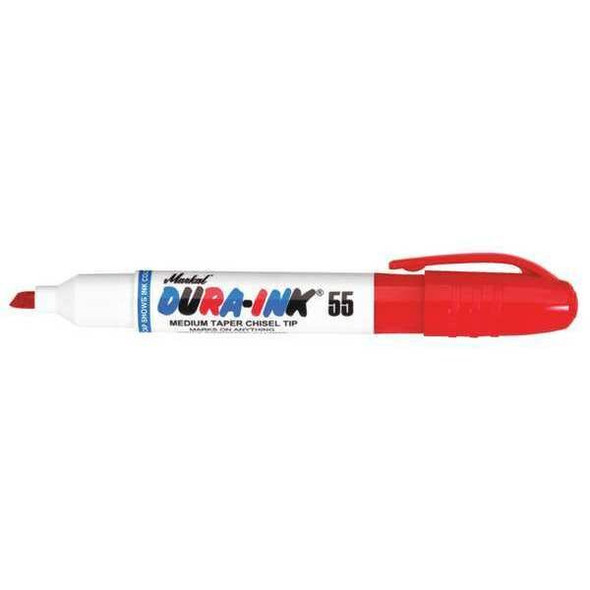 Markal Permanent Marker, Chisel Tip, Red 96528
