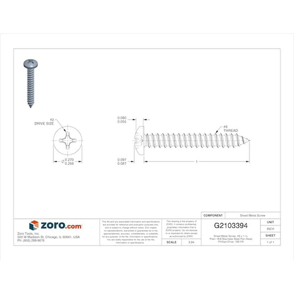 Manufacturer Varies ShMtlScrw,Pan,Pln,SS18-8,1L,#6,PK100 U51660.013.0100